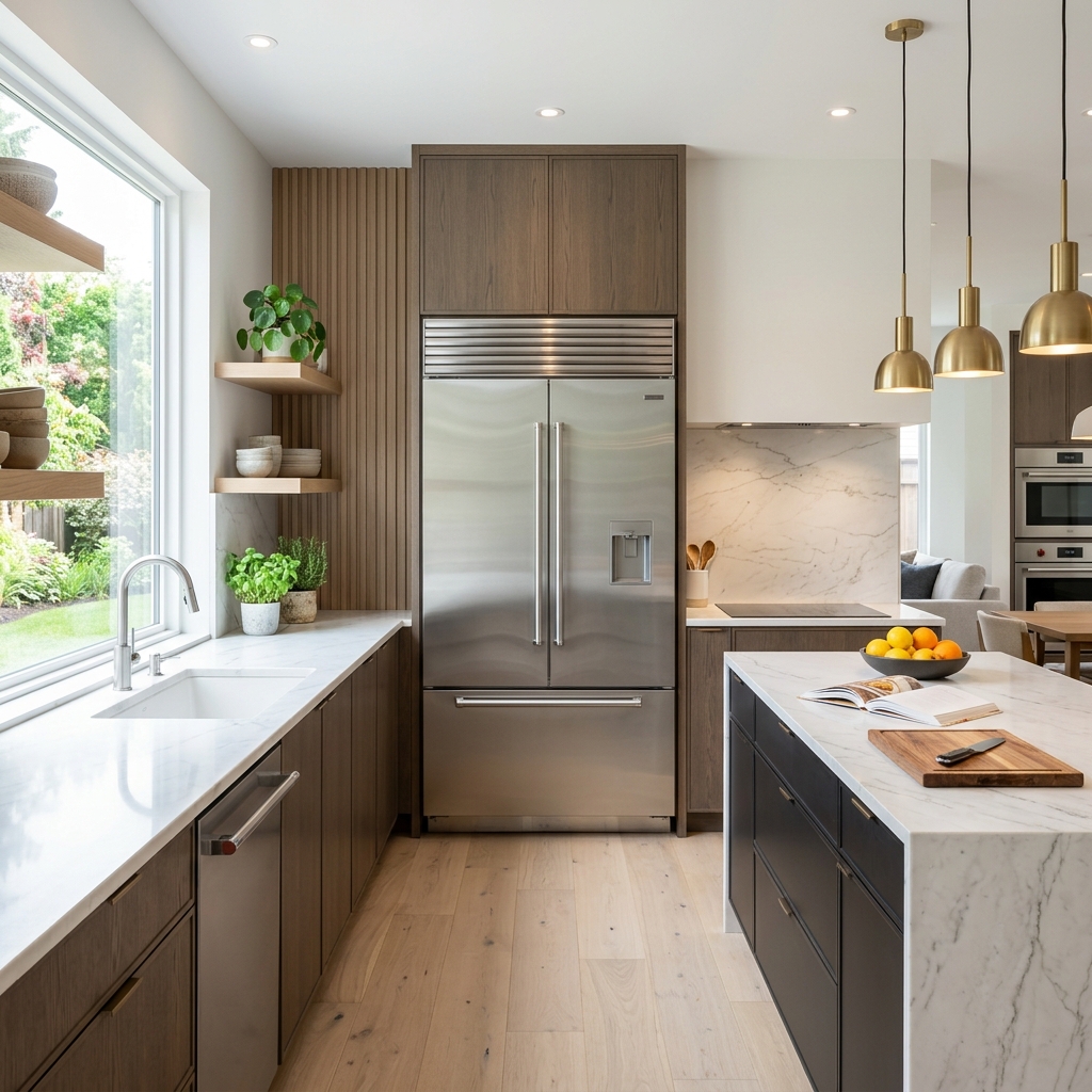 Modern Stainless Steel Refrigerator